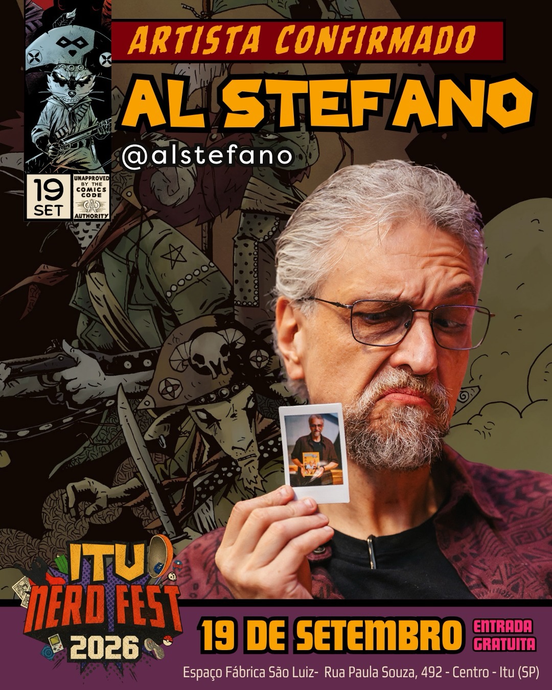 Al Stefano confirmado no Itu Nerd Fest 2026