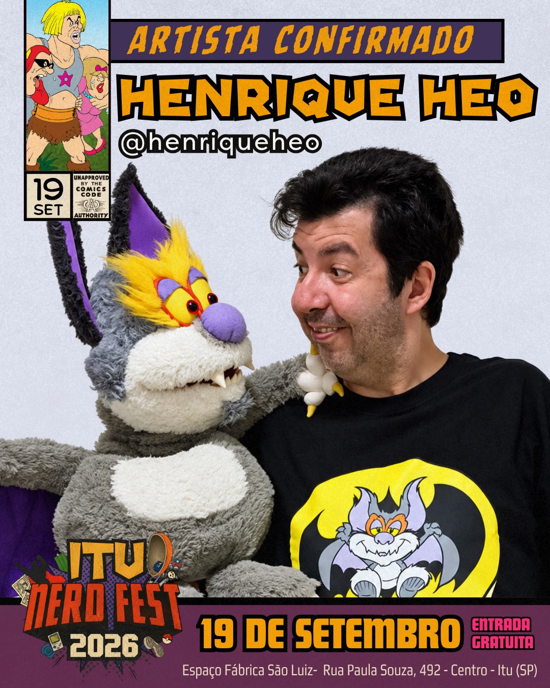 Henrique Heo confirmado no Itu Nerd Fest 2026