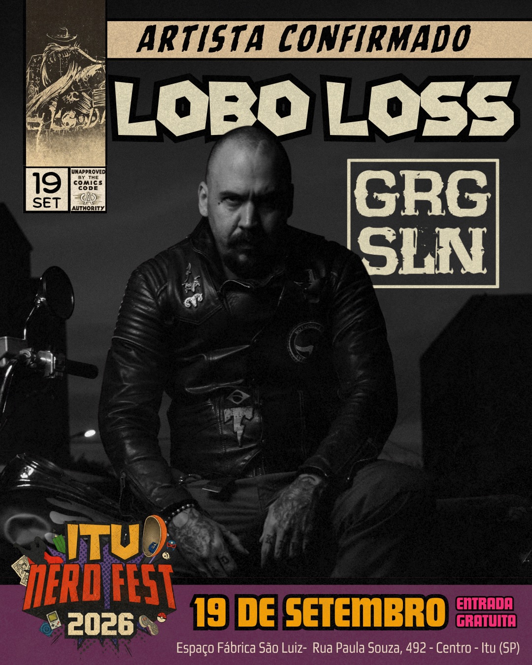 Lobo Loss confirmado no Itu Nerd Fest 2026