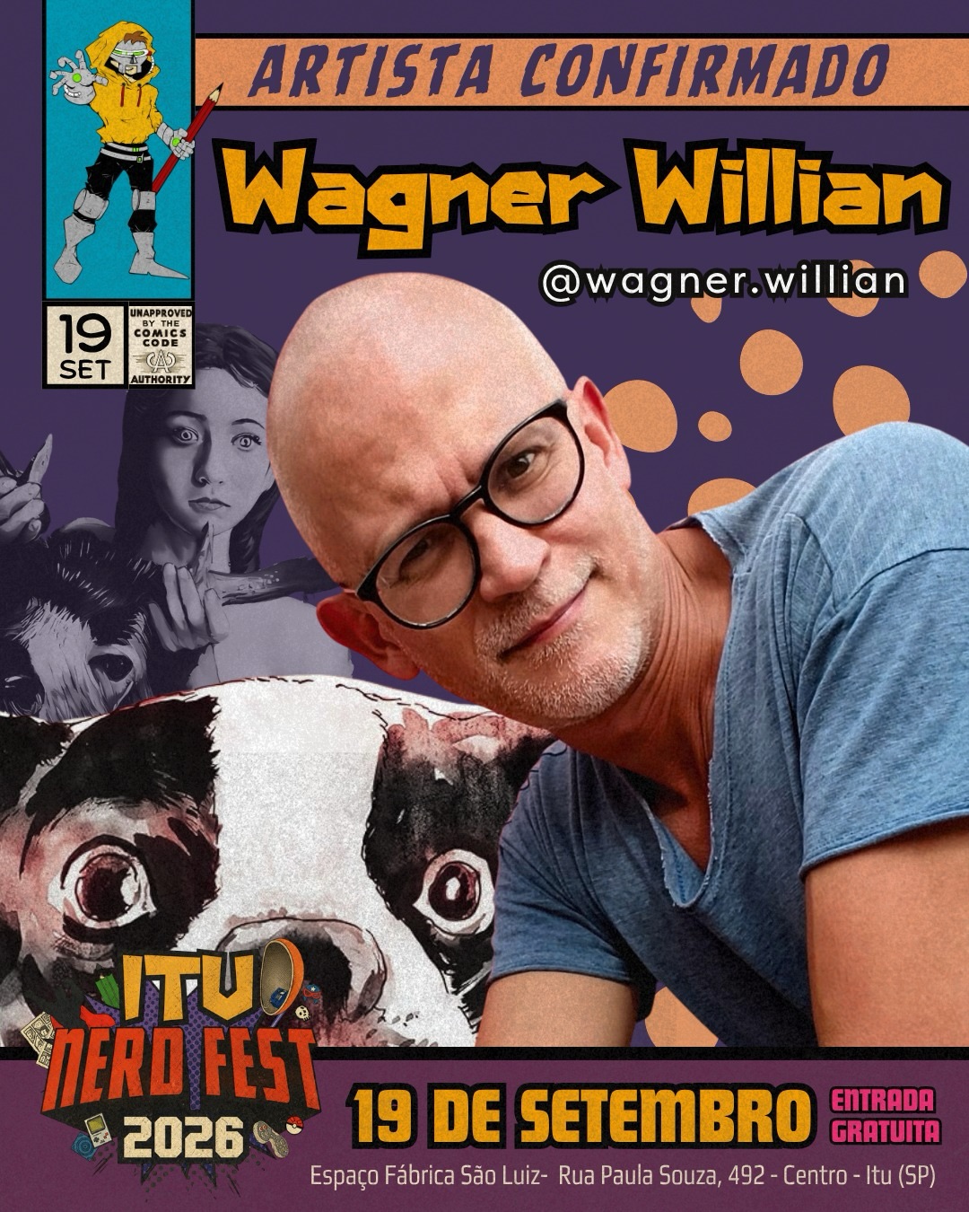 Wagner Willian confirmado no Itu Nerd Fest 2026