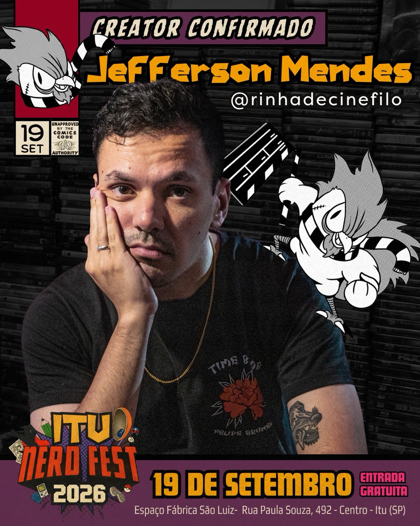 Jefferson Mendes confirmado no Itu Nerd Fest 2026