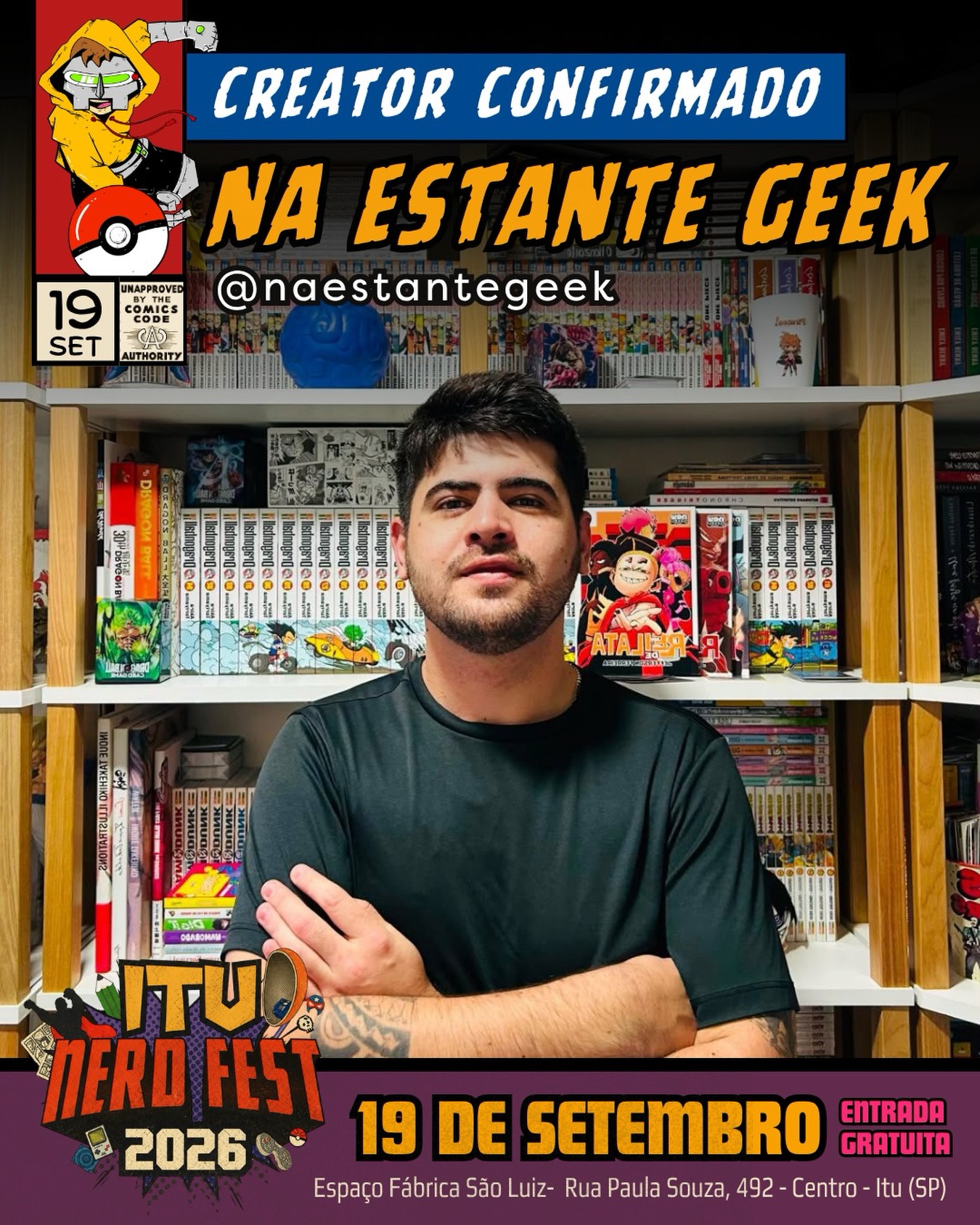 Na Estante Geek confirmado no Itu Nerd Fest 2026