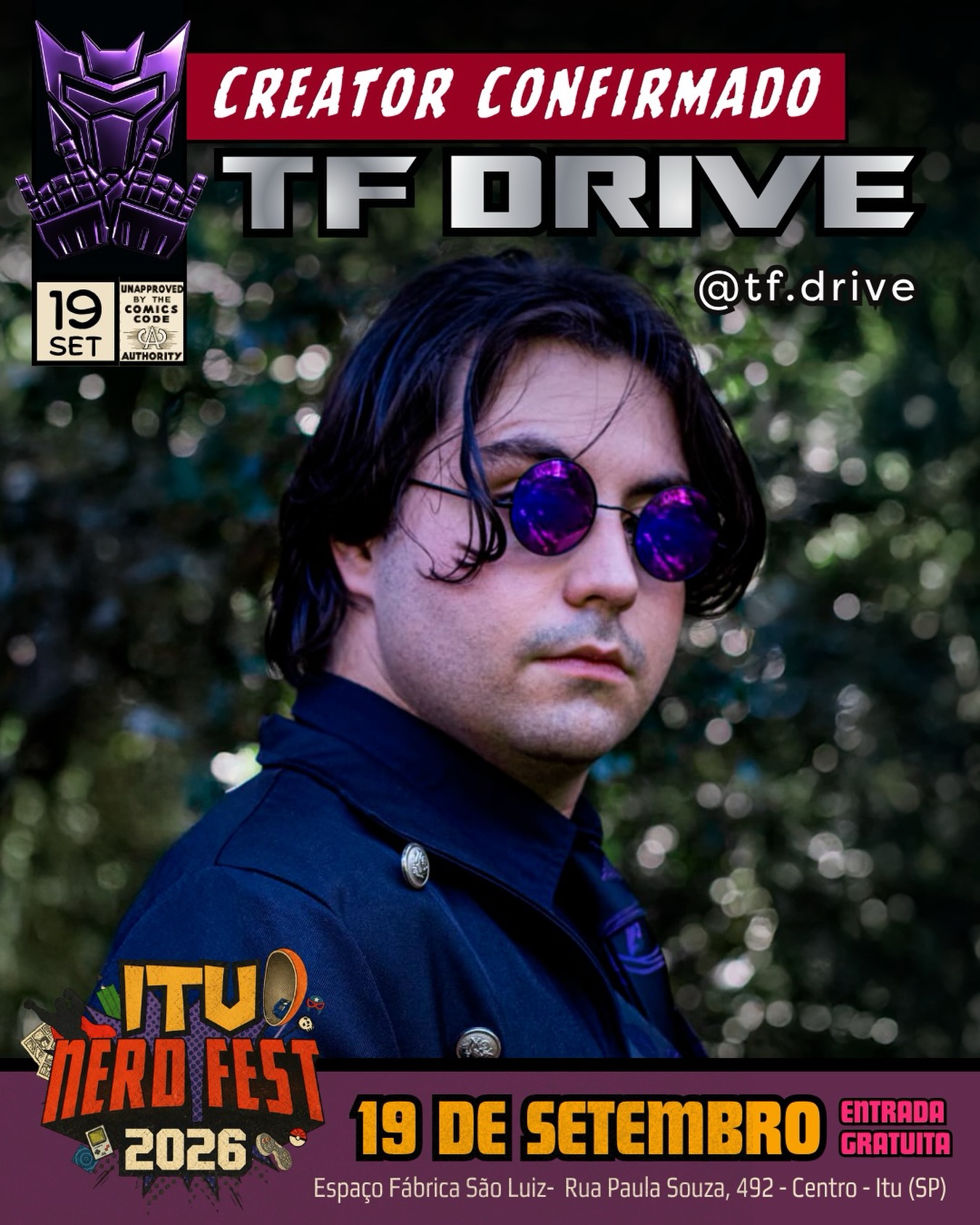 TF Drive confirmado no Itu Nerd Fest 2026