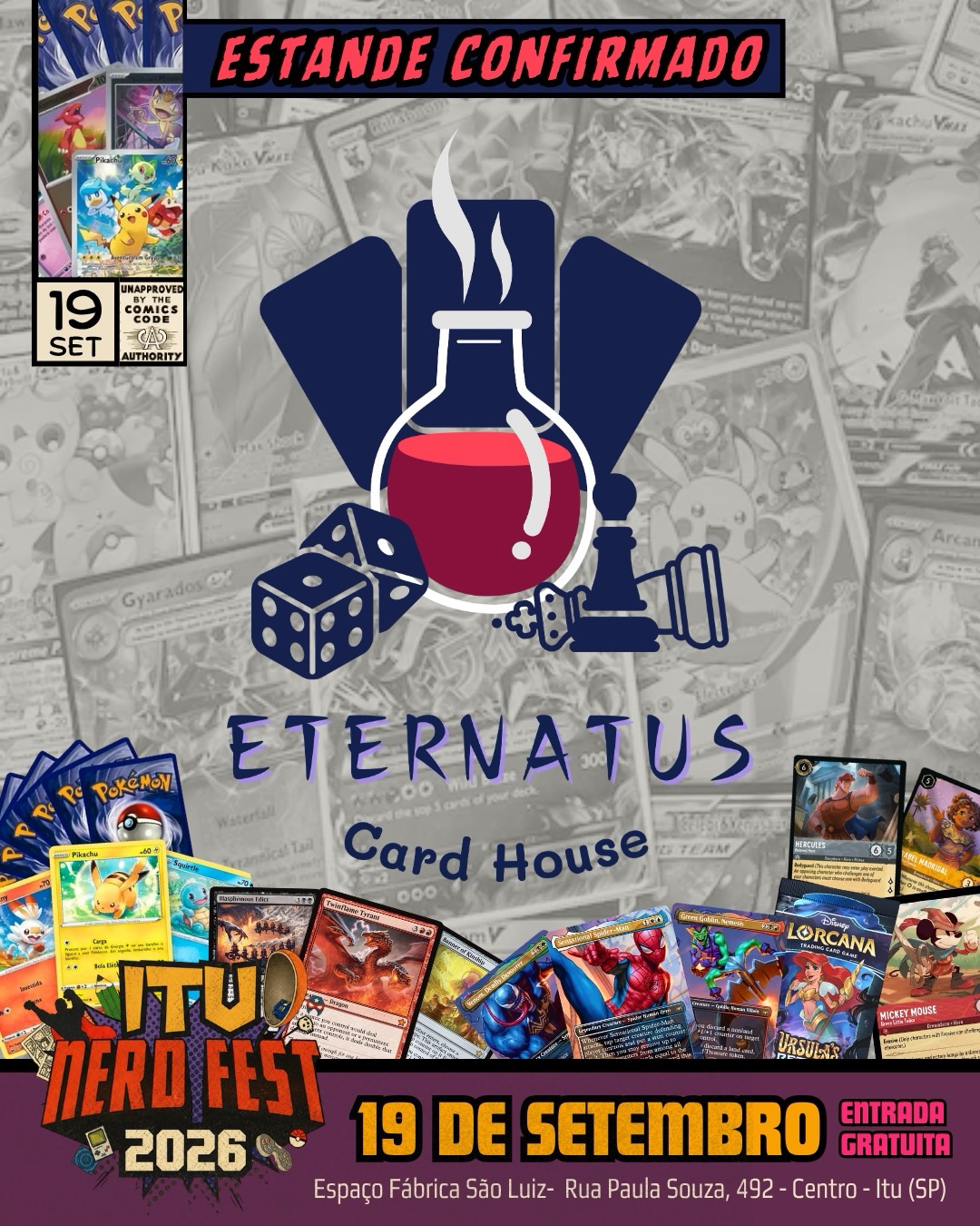 Eternatus Card House, estande confirmado no Itu Nerd Fest 2026