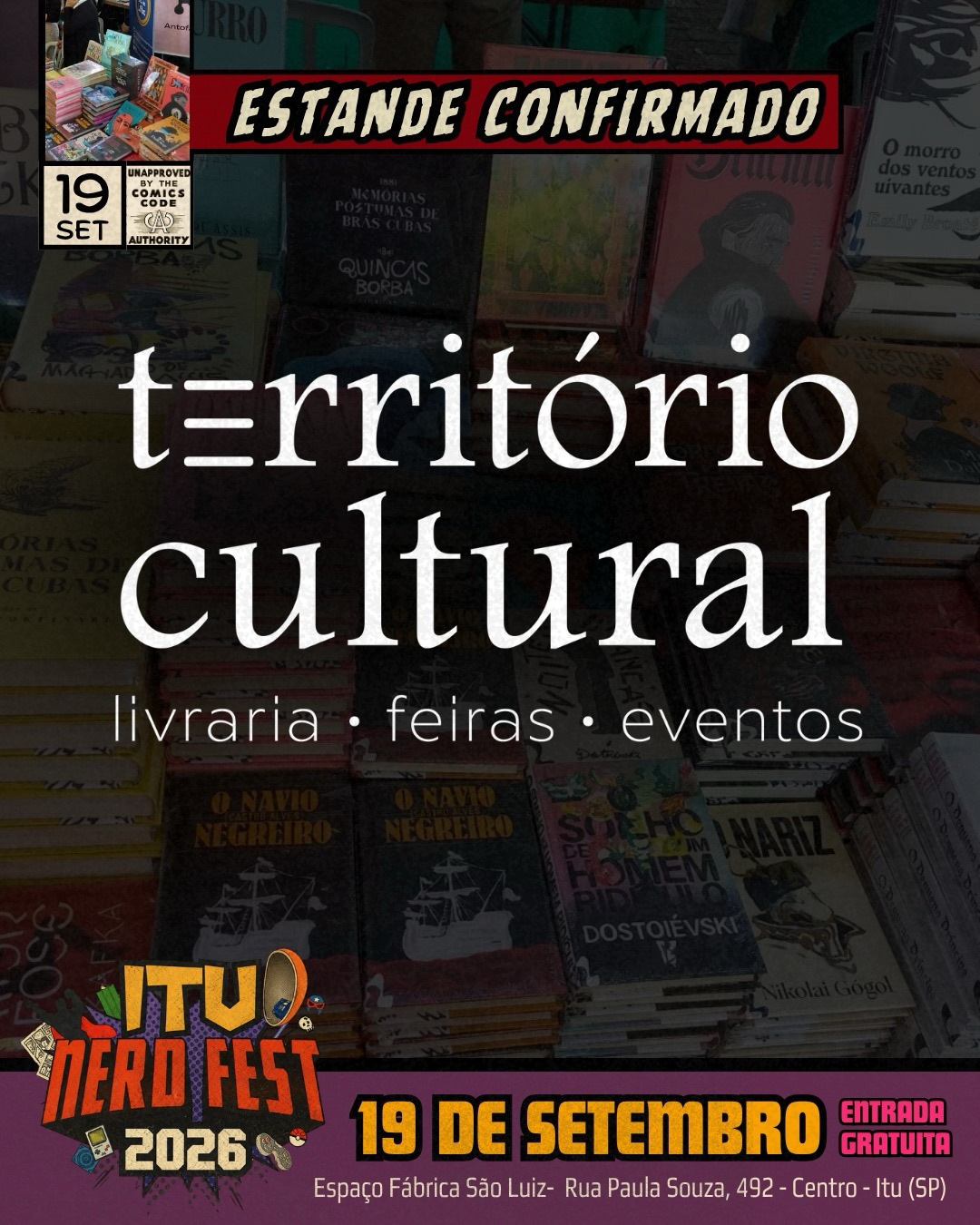 Território Cultural, estande confirmado no Itu Nerd Fest 2026