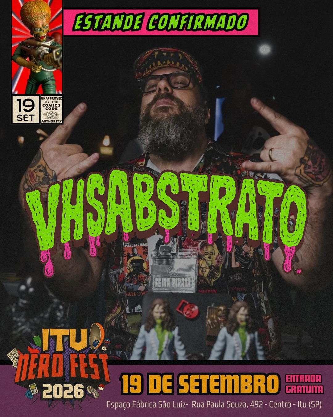 VHS Abstrato, estande confirmado no Itu Nerd Fest 2026